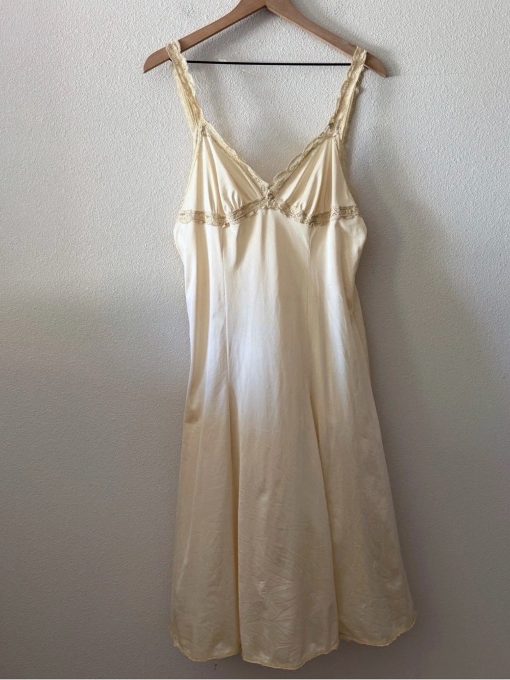 Olga Full Slip Dress Vintage Lace Coquette Cottage Core Size 38
